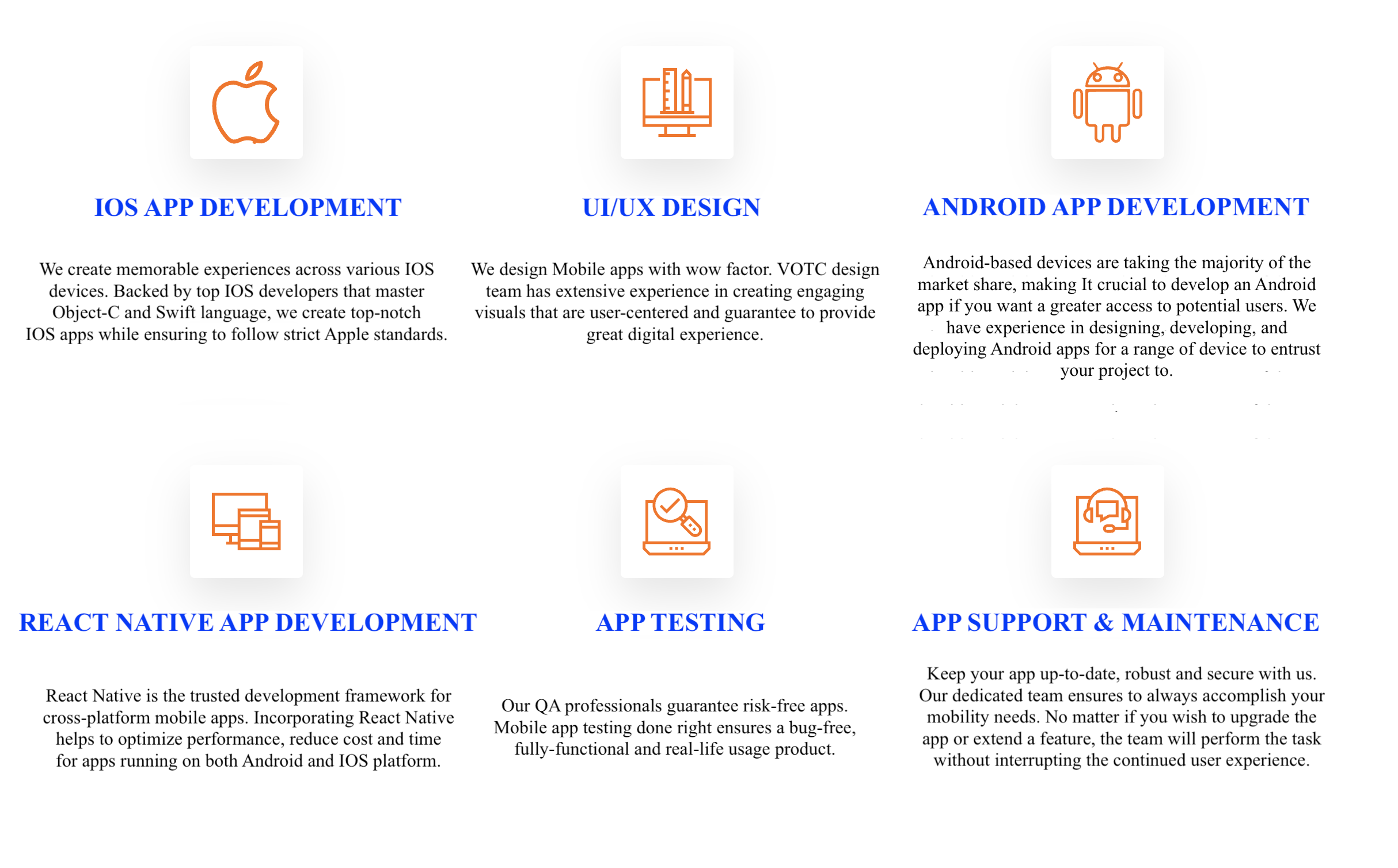 OUR MOBILE DEVELOPMENT SERVICES